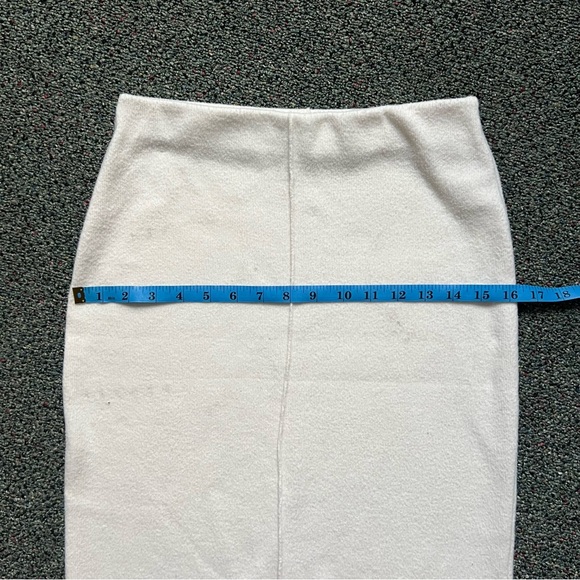 ZARA White Basic Felt Sweater Midi Maxi Knee-Length Pencil Bodycon Modest Skirt - Picture 16 of 16